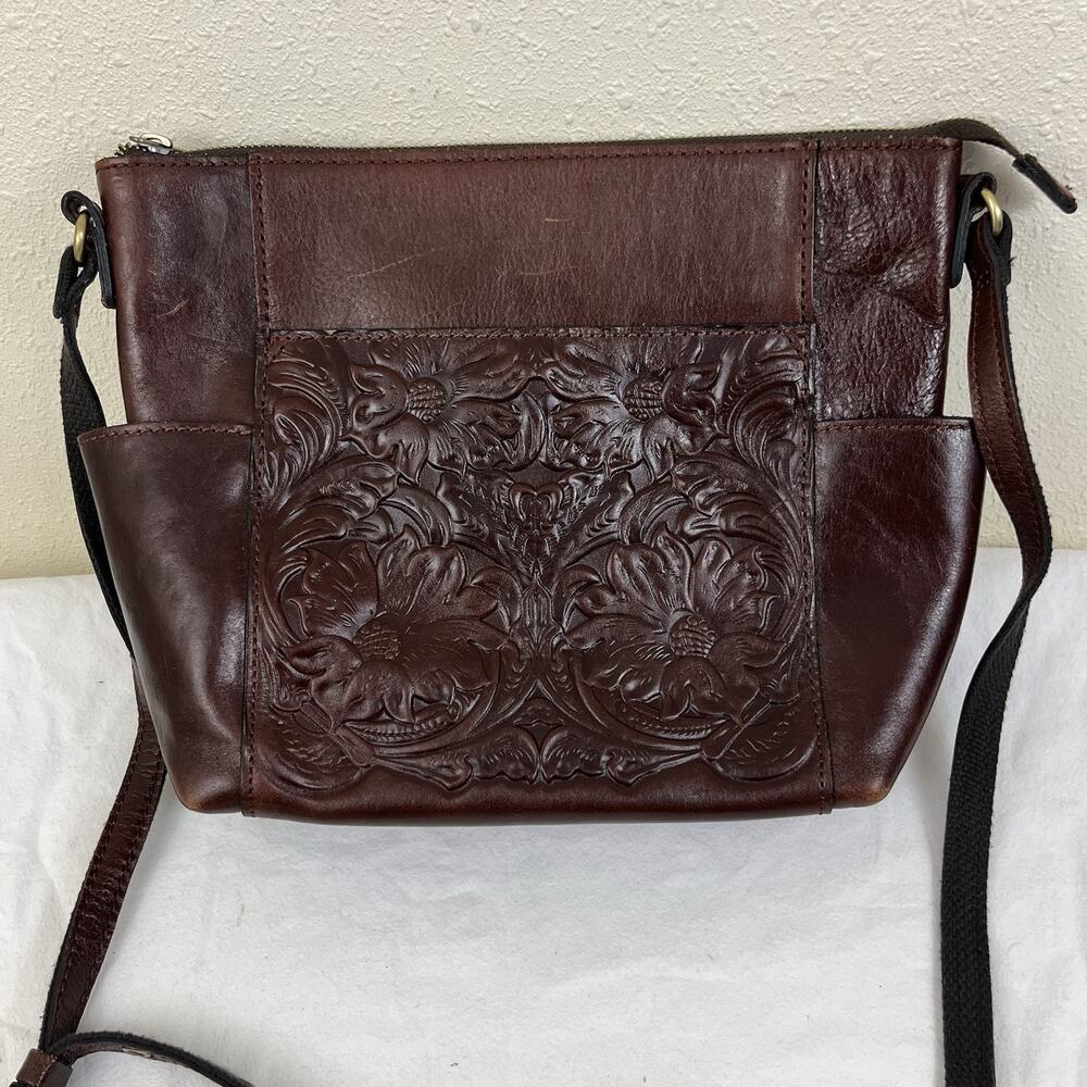 Patricia Nash Leather Aveley Tote - British Tan Tooled British Tan Tooled Gold M